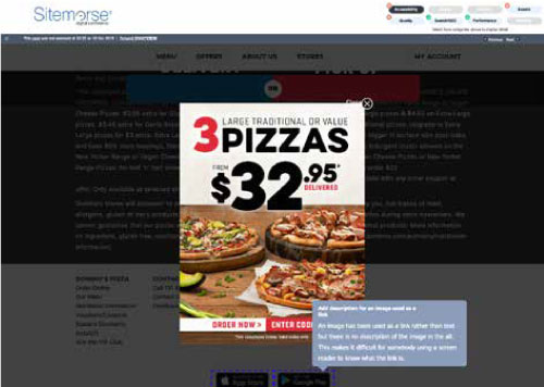 A screenshot of the Domino's UK corporate site.